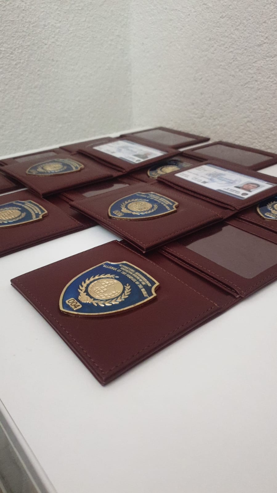 Alliance member badge in its leather case