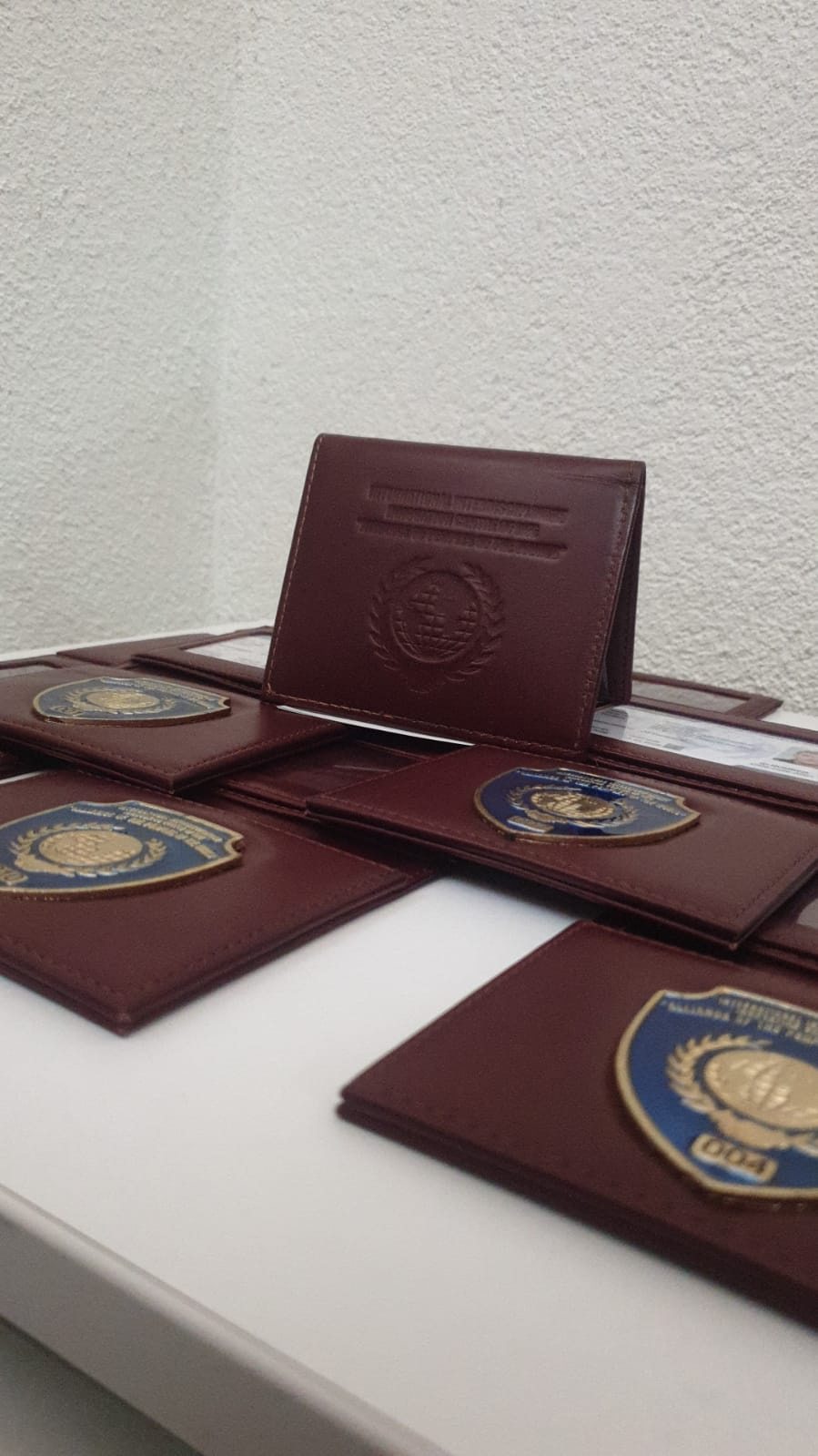 Alliance member badge in its leather case